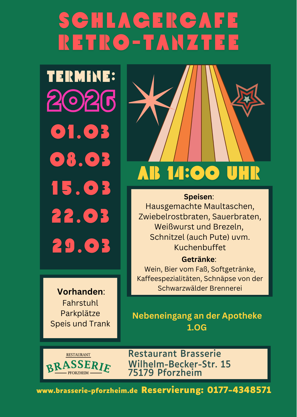 (107 x 150 mm) (3) Flyer: Feiern Sie mit uns die 80er und 90er Jahre
