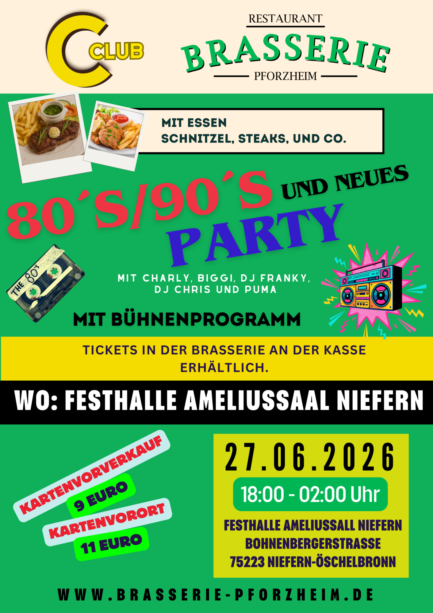 woman graphic on 80s descotheque on white background httpss.mj.run-RNl7dBJzmY (105 x 148 mm) (594 x 841 mm) (7) Flyer: Feiern Sie mit uns die 80er und 90er Jahre