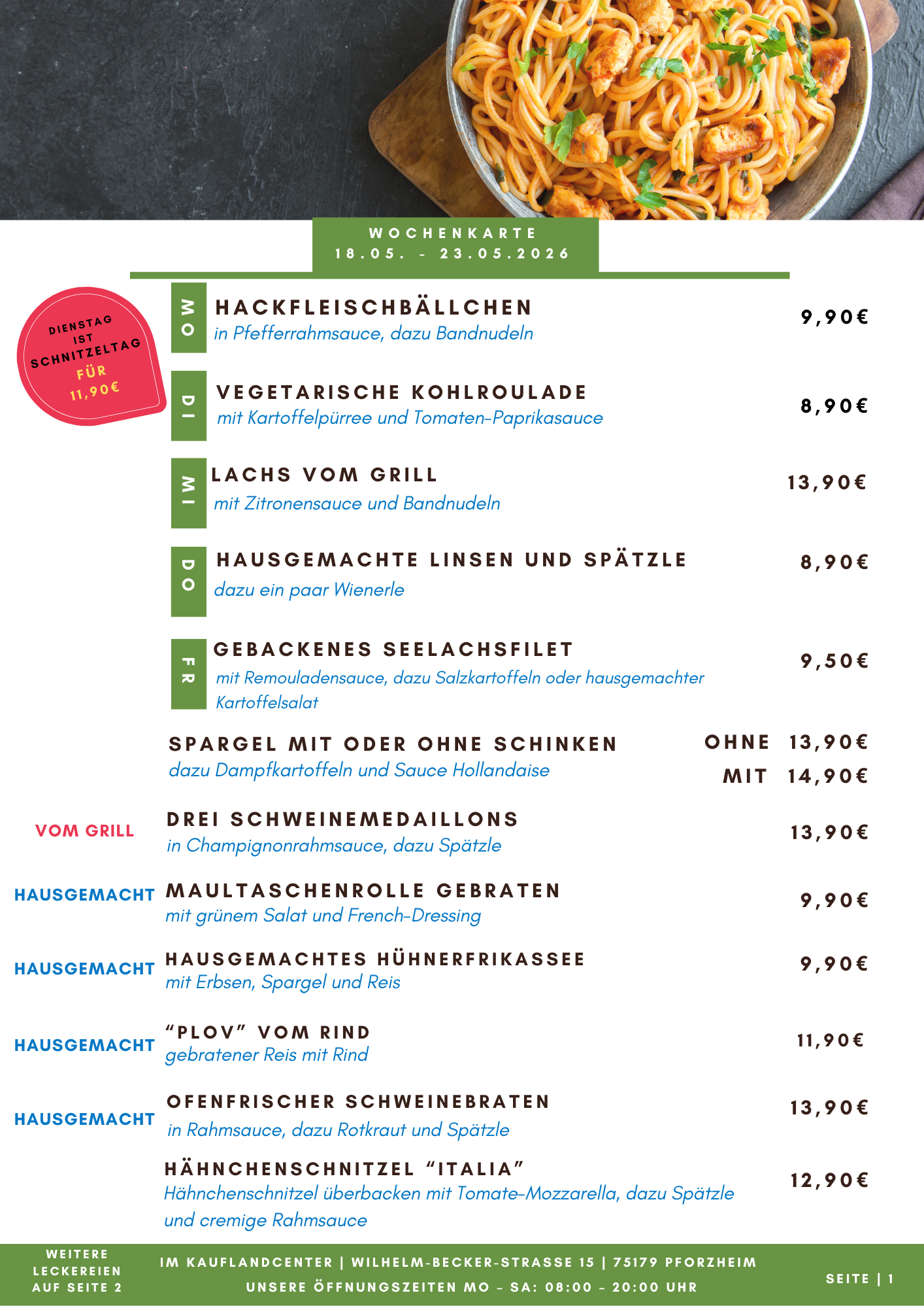 Wochenkarte