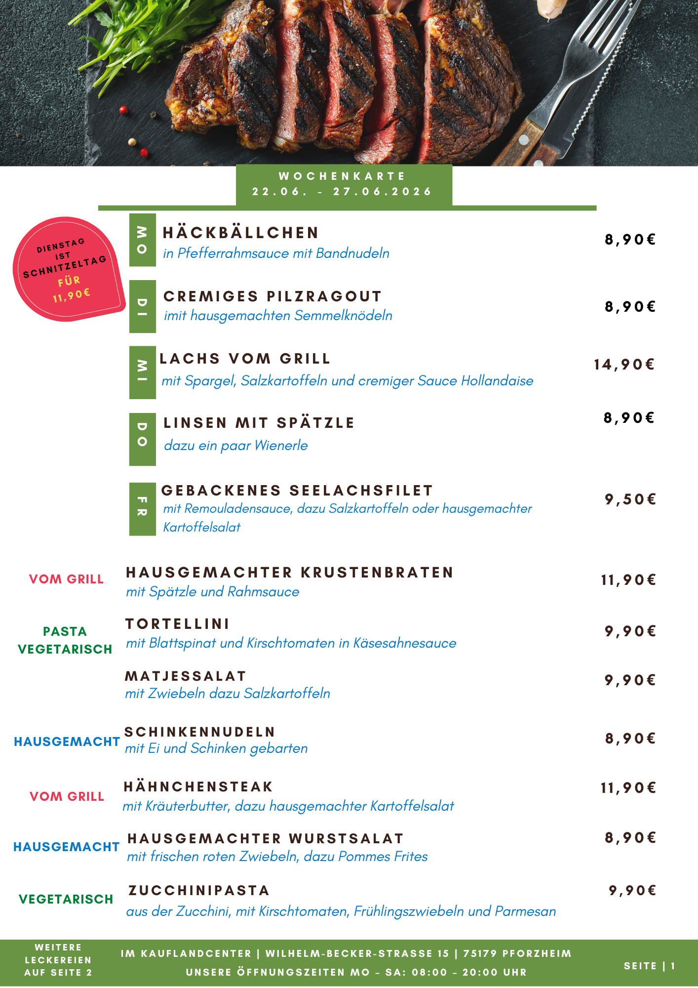 Wochenkarte