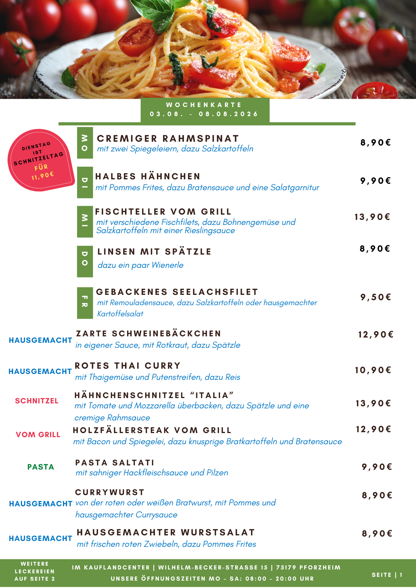 Wochenkarte